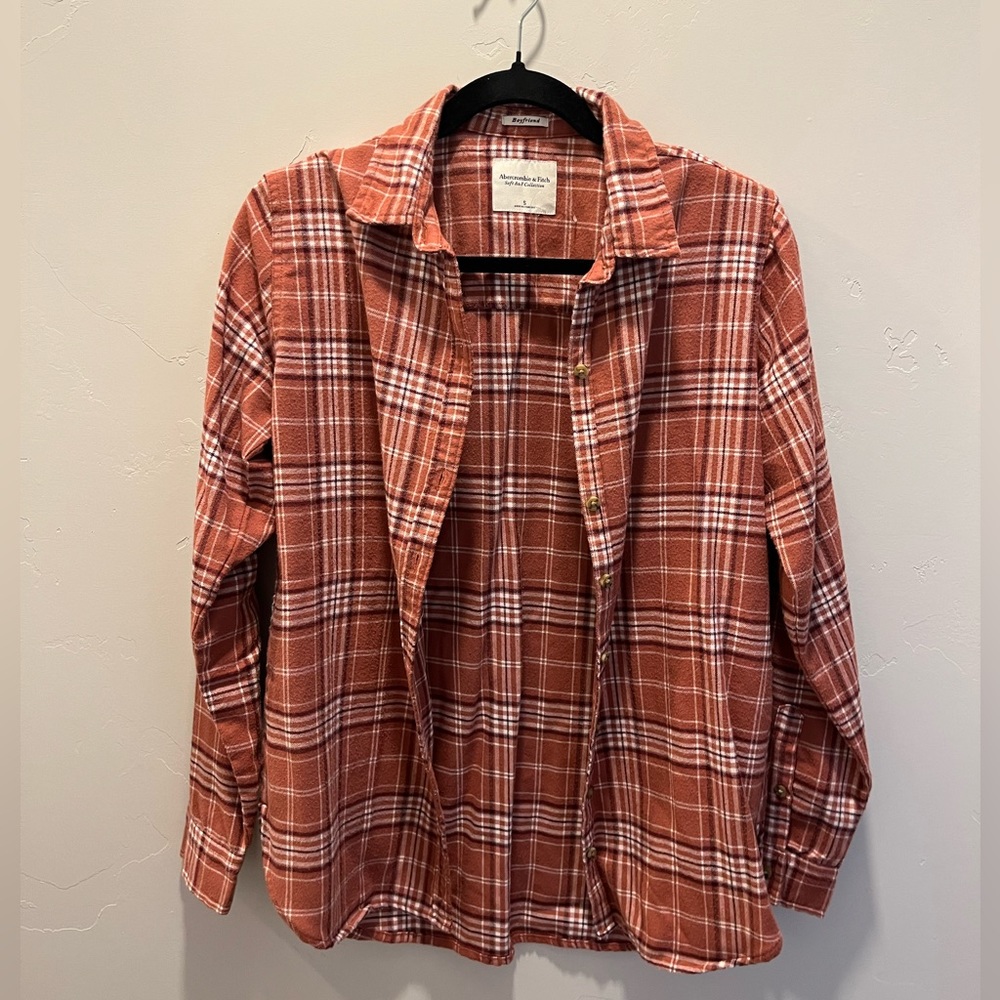 ABERCROMBIE &FITCH ORANGE FLANNEL